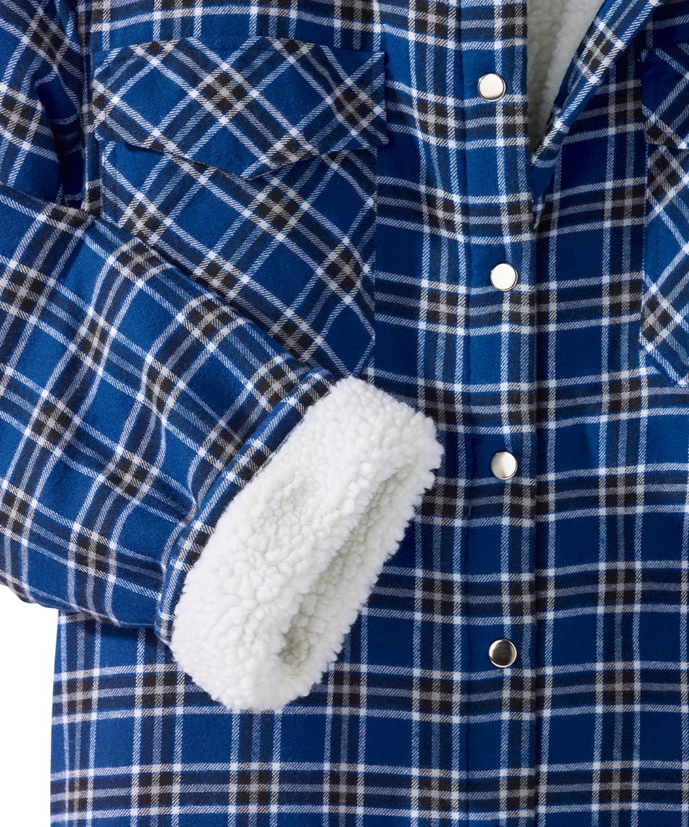Men's Magnetic Closure Sherpa Lined Shirt Jacket