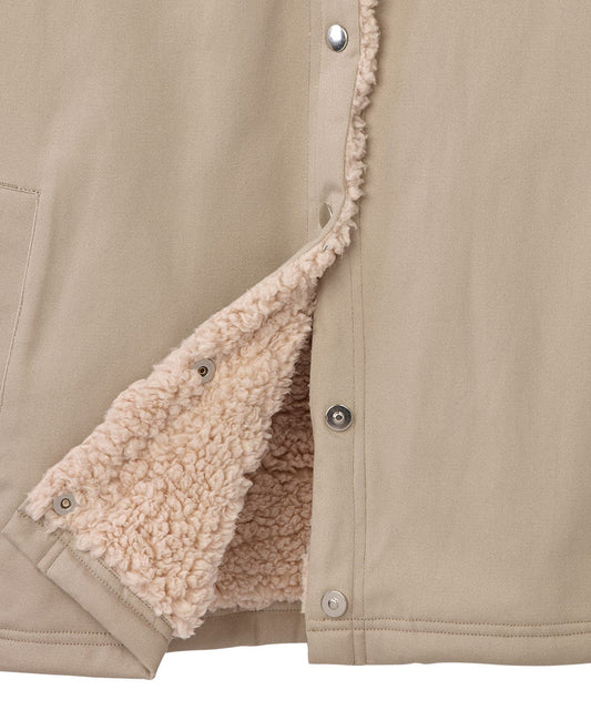 Men's Magnetic Closure Sherpa Shacket with Detachable Hood