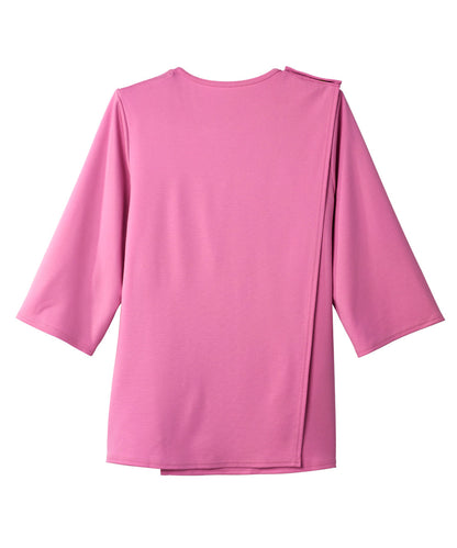 Women's Open Back 3/4 Length Sleeve Top with Embroidery