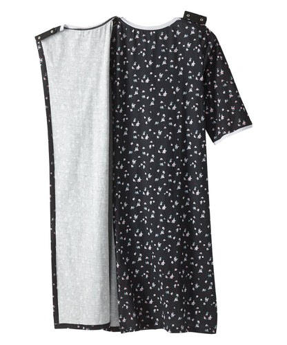 Open Back Knit Nightgown with Lace Trim