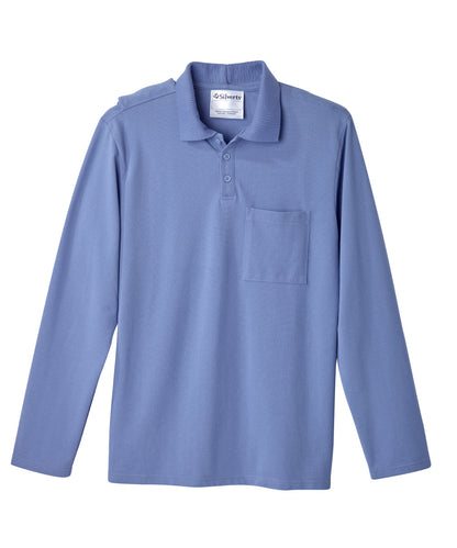 Men's Adaptive Open Back Polo Shirt with Long Sleeves