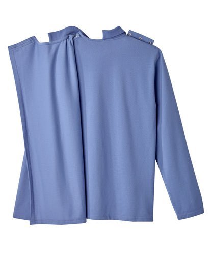 Men's Adaptive Open Back Polo Shirt with Long Sleeves