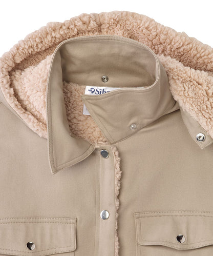 Men's Magnetic Closure Sherpa Shacket with Detachable Hood