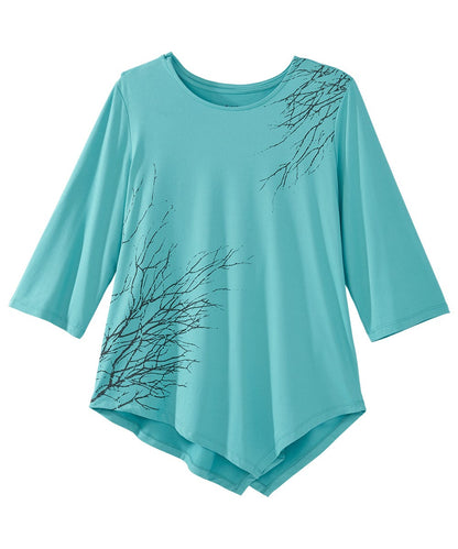 Women's Open Back Asymmetrical Hem Top