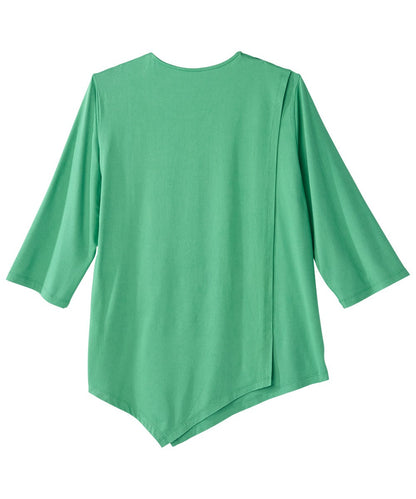 Women's Open Back Asymmetrical Hem Top