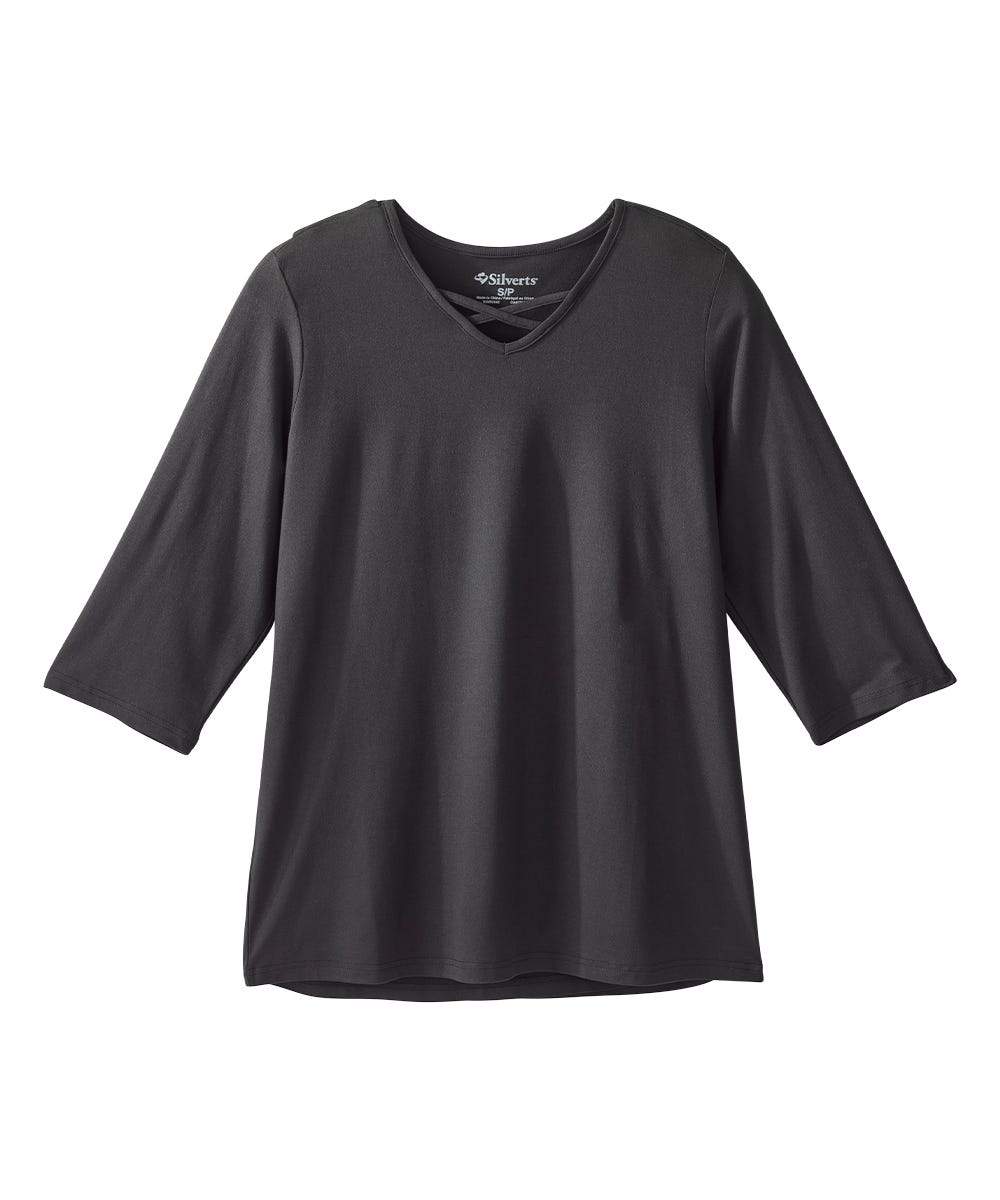 Women's Open Back Criss Cross Neckline Top