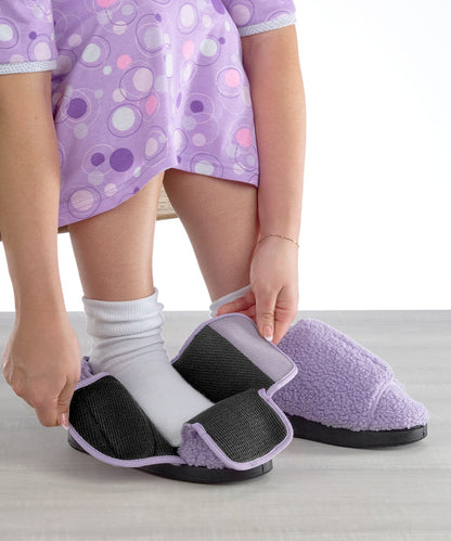 Women’s Slippers with Easy Closures – Adjustable Fit (Regular to Extra Wide)