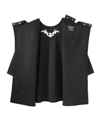 Women's Open Back 3/4 Length Sleeve Top with Embroidery