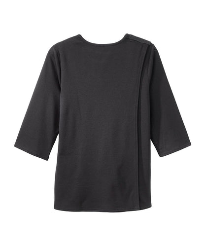 Women's Open Back 3/4 Length Sleeve Top with Embroidery
