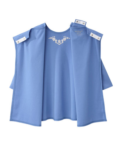Women's Open Back 3/4 Length Sleeve Top with Embroidery