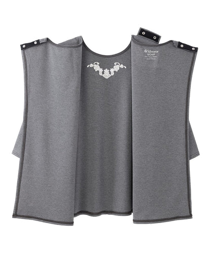 Women's Open Back 3/4 Length Sleeve Top with Embroidery