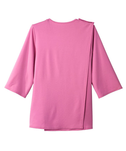Women's Open Back 3/4 Length Sleeve Top with Embroidery