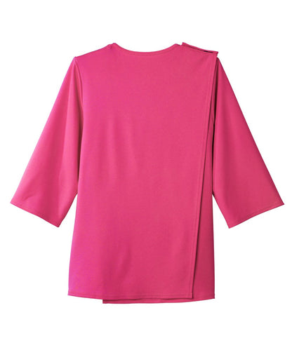 Women's Open Back 3/4 Length Sleeve Top with Embroidery
