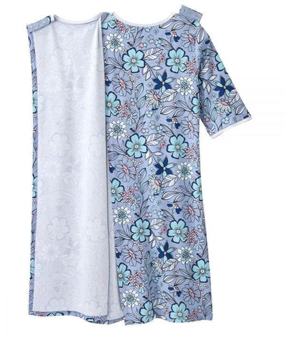 Open Back Knit Nightgown with Lace Trim