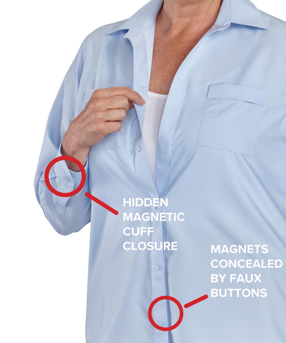 Women's Magnetic Closure Top for Arthritis - Clearance