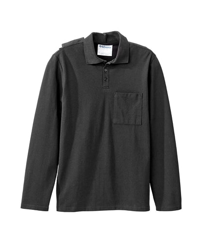 Men's Adaptive Open Back Polo Shirt with Long Sleeves