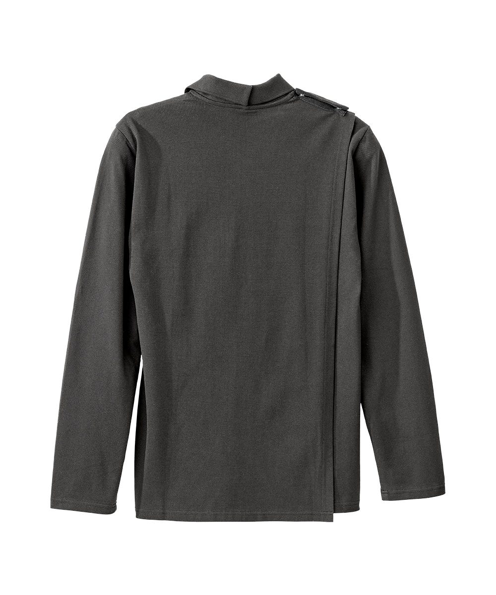 Men's Adaptive Open Back Polo Shirt with Long Sleeves