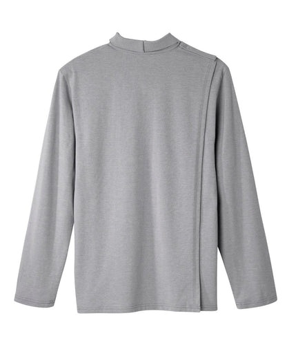 Men's Adaptive Open Back Polo Shirt with Long Sleeves